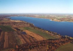 Aerial view of Owasco Lake