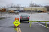 Car wake in a floded road