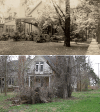 'Opendore' historic home; historic image at top, current view at bottom 'Opendore' historic home; historic image at top, current view at bottom